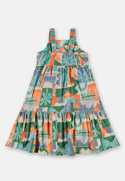 Vestido Midi Algodão Alças Up Baby