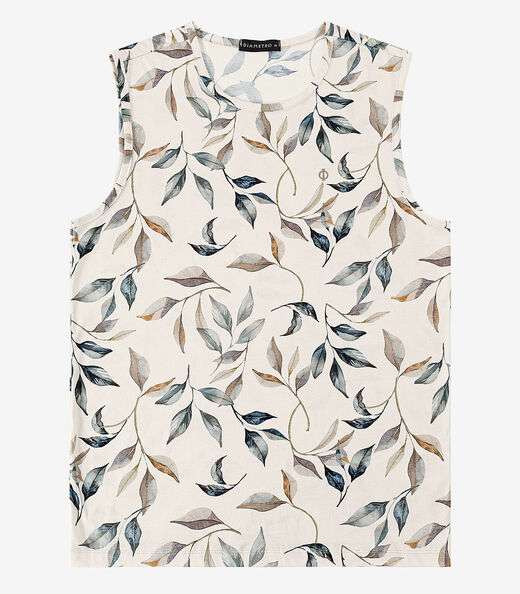 Regata em Meia Malha Masculina Diametro Bege