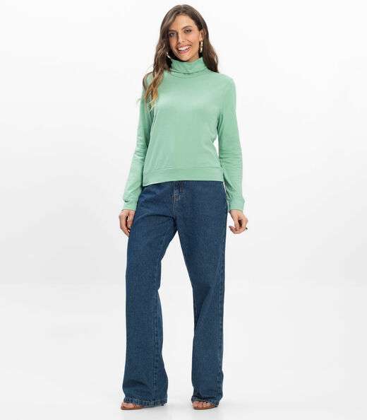 Blusão Gola Alta Infinita Cor Feminino Verde
