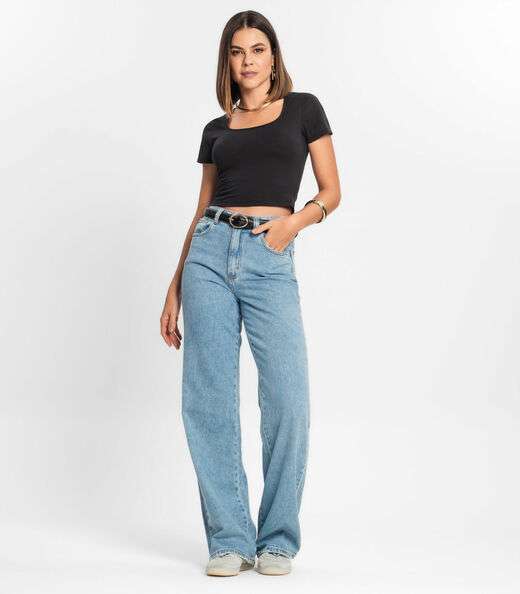 Blusa Cropped Feminina Rovitex Preto
