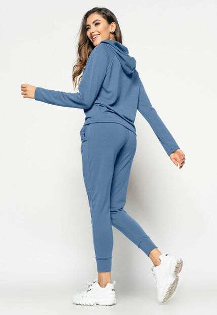 Casaco  Comfy Com Capuz Moletinho Azul