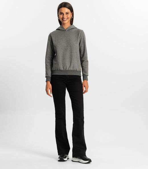 Blusão com Capuz Feminino Rovitex Cinza