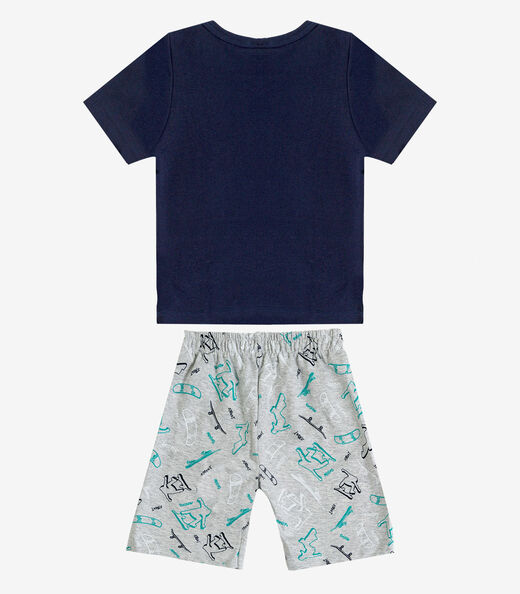 Conjunto Infantil Camiseta e Bermuda Select Cinza