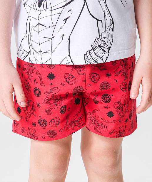 Pijama Infantil Homem Aranha Marvel Tam 4 a 12 Branco