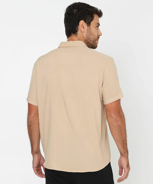 Camisa Masculina Manga Curta Marisa Marrom