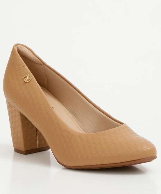 Scarpin Feminino Bico Redondo Salto Grosso Modare 