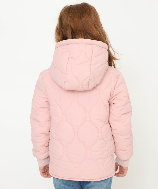 Jaqueta Infantil Puffer Capuz Matelassê Tam 4 a 10 Marisa Rosa