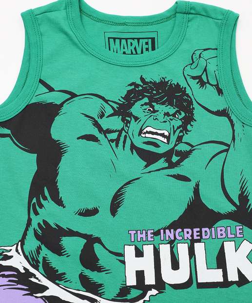 Regata Infantil Estampa Hulk Marvel Tam 4 a 10