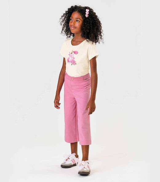 Calça Pantacourt Infantil Trick Nick Rosa