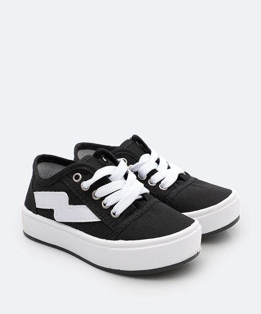 Tênis Infantil Casual Brilho Ortobessa Preto