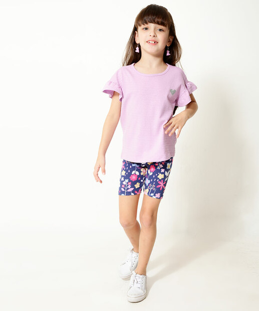 Bermuda Infantil Ciclista Floral Marisa Tam 1 a 4