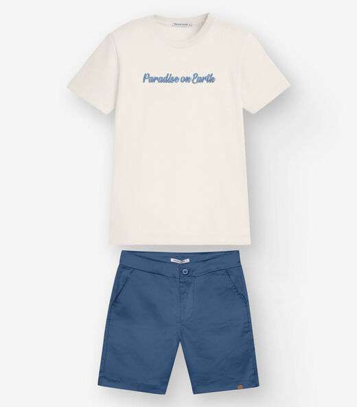 Image_Conjunto Camiseta com Bermuda Menino Trick Nick Bege