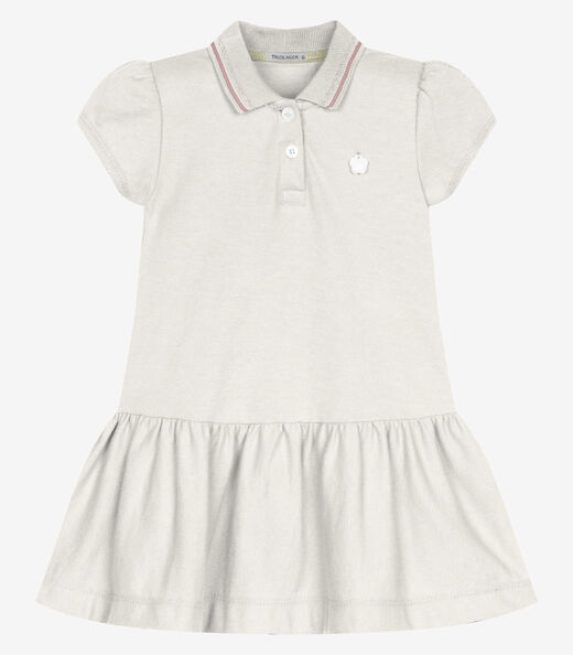 Image_Vestido Infantil Menina Polo Piquet Trick Nick Bege
