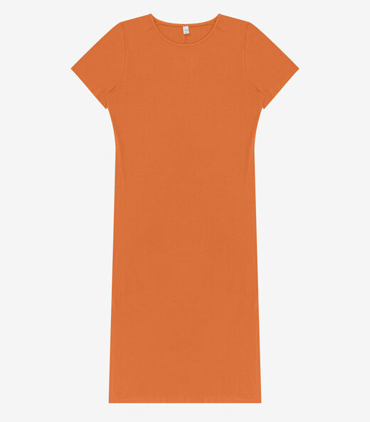 Vestido Feminino Midi Plus Size Infinita Cor Laranja