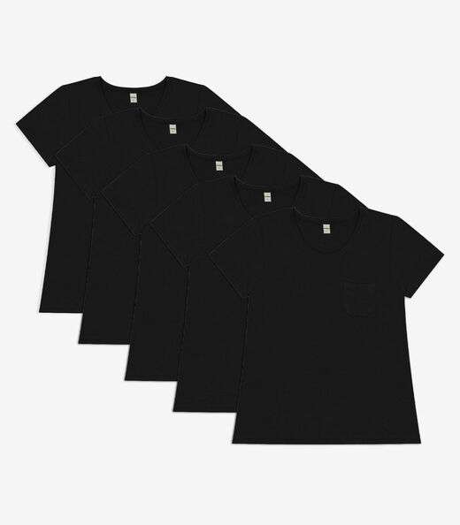 Image_Kit 5 Blusas Femininas Viscotorcion Com Bolso Rovitex Preto
