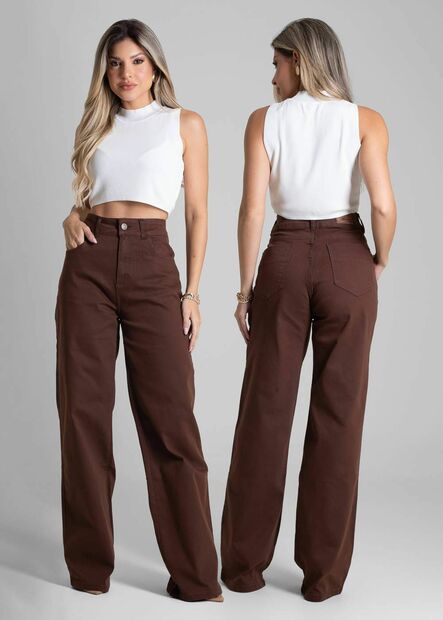 Calça Sarja Sawary Wide Leg - 282899