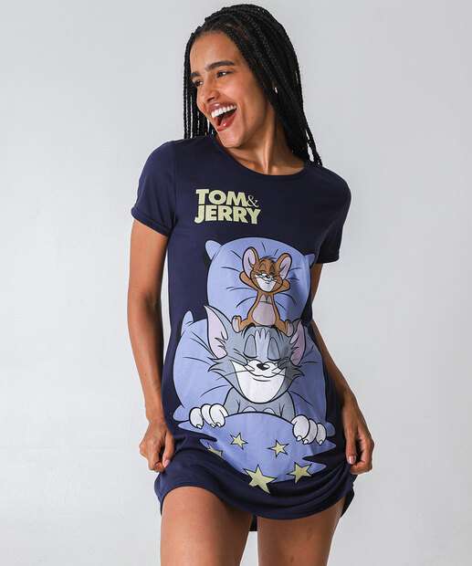 Image_Camisola Estampa Tom e Jerry  Azul