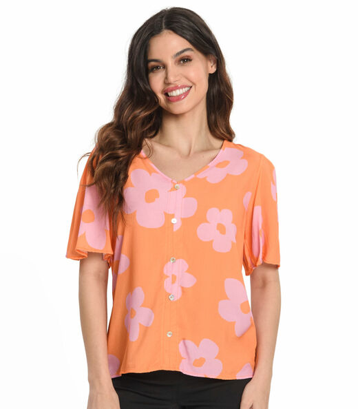 Blusa Feminina Estampada Endless Laranja