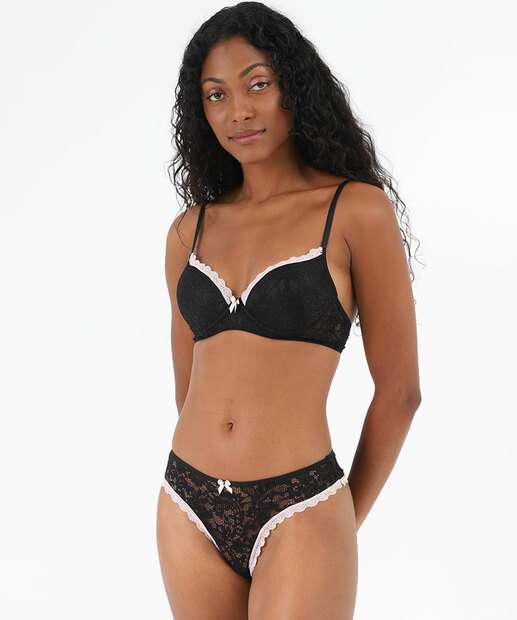 Sutiã Com Base E Bojo Renda Marisa Preto