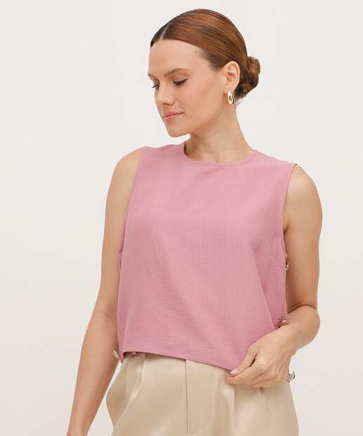 Blusa Regata Feminina Alças Largas Marisa Rosa