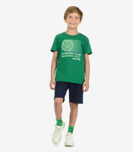 Conjunto Camiseta com Bermuda Menino Rovi Kids Verde