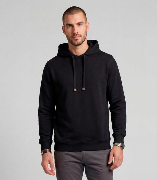 Camiseta Manga Longa Com Capuz Diametro Preto