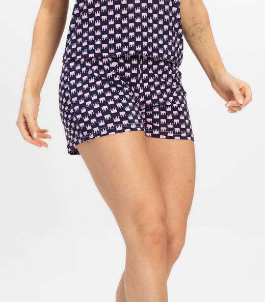 Short Doll Curto Feminino De Liganete Bella Ana Azul