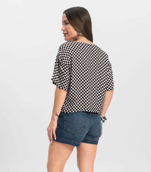 Blusa Feminina Estampada Infinita Cor Preto