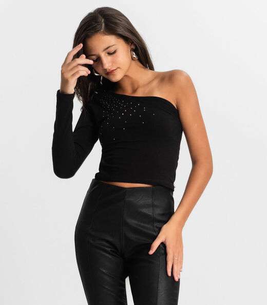 Image_Blusa Juvenil Feminina Um Ombro Só Minty Preto