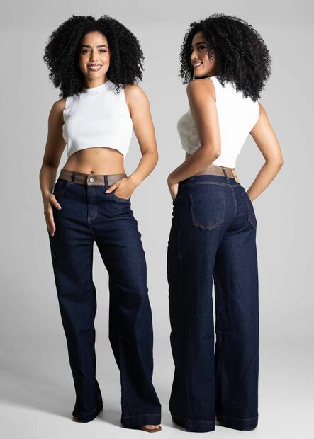 Calça Jeans Sawary Wide Leg Petit - 282668