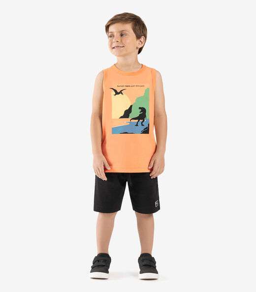 Machão Infantil Meia Malha Rovi Kids Laranja