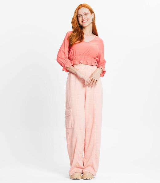 Blusa Feminina Manga 3/4 Rovitex Laranja