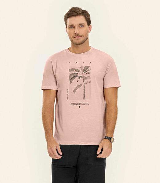 Camiseta Meia Malha Masculina Diametro Rosa