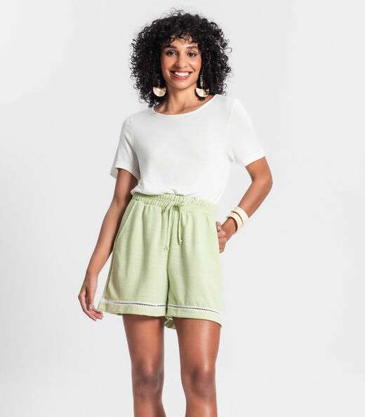 Shorts Feminino Em Moletinho Rovitex Verde
