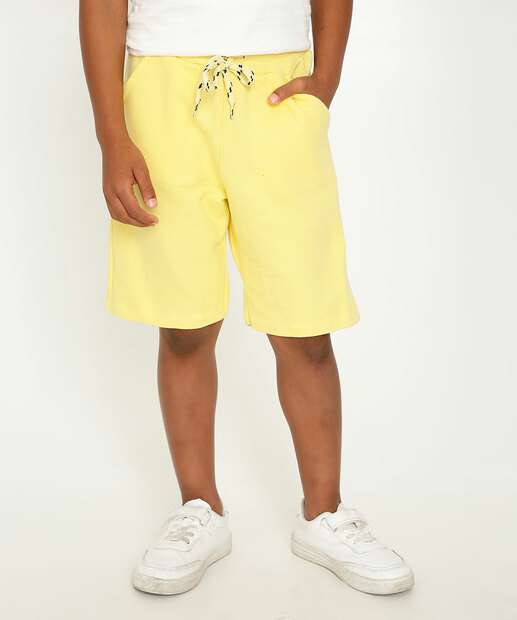 Bermuda Infantil Moletom Bolsos MR Tam 4 a 10   