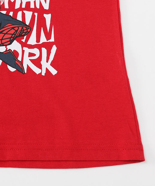 Camiseta Infantil Homem Aranha Tam 4 a 10 Vermelho