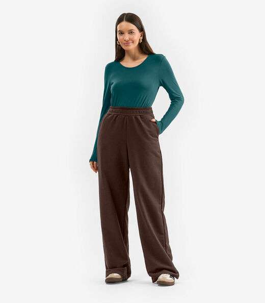 Image_Calça Feminina em Moletom Rovitex Marrom