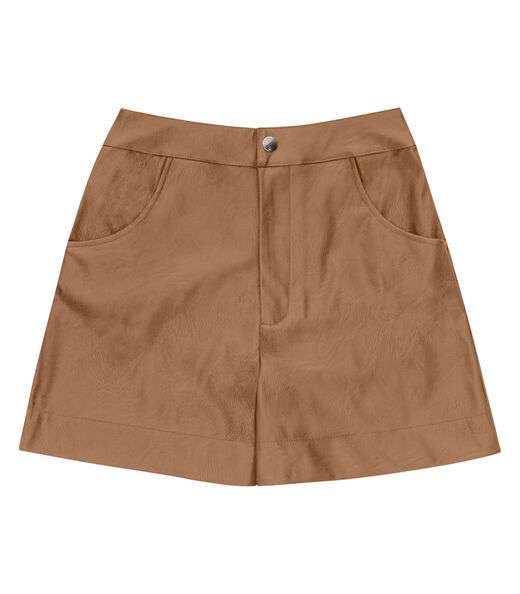 Shorts Feminino Courino Sintético Endless Marrom