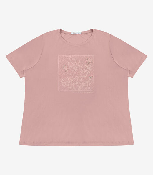 Image_Blusa Feminina Manga Curta Com Estampa Secret Glam Rosa