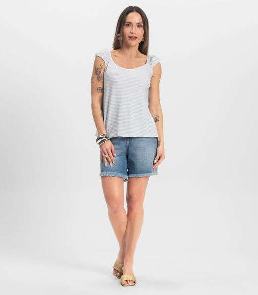 Blusa Feminina Estampada Infinita Cor Branco
