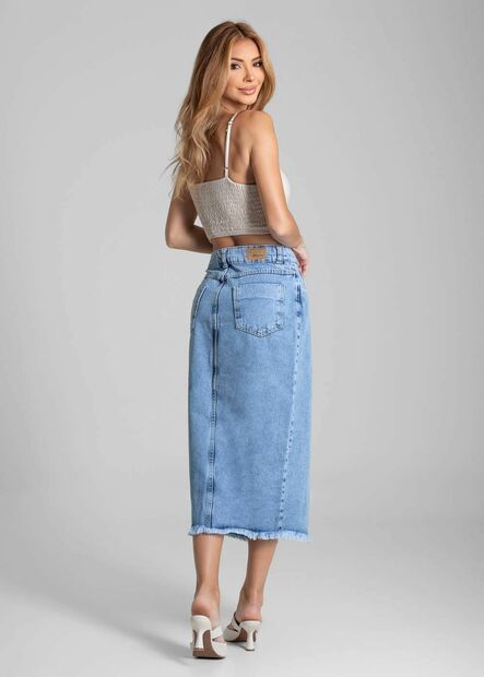Saia Jeans Sawary Midi - 281986