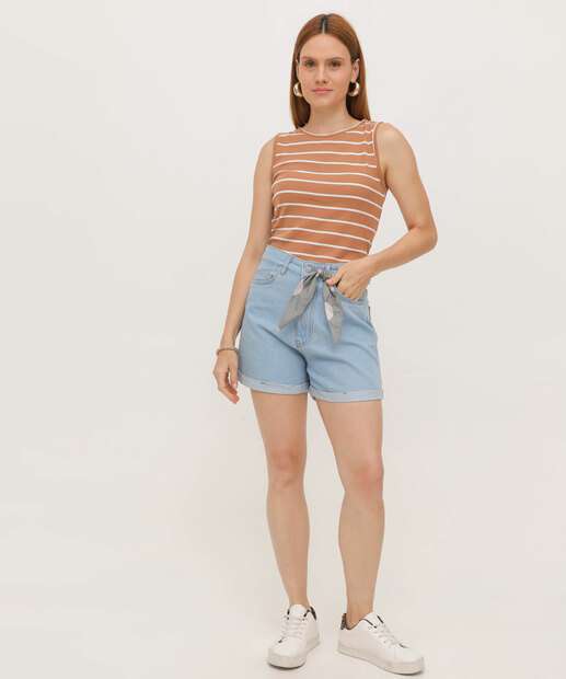 Image_Short Mom Jeans Feminino Lenço 