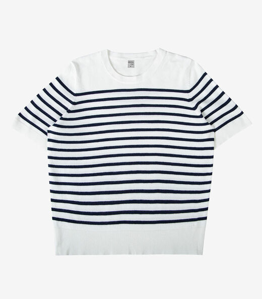 Blusa Feminina Manga Curta Em Tricot Infinita Cor Branco