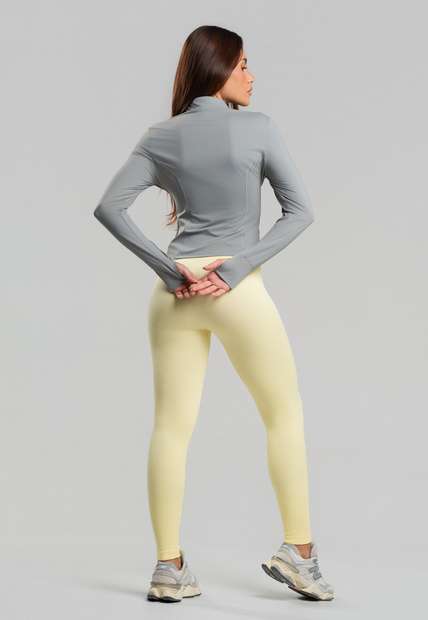 Calça Legging Sem Costura em Poliamida Amarela Wemood