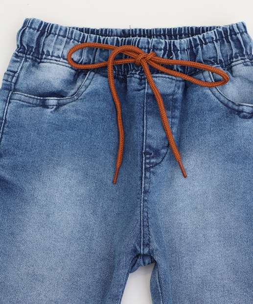 Calça Infantil Jogger Jeans Puídos Tam 4 a 8 Azul