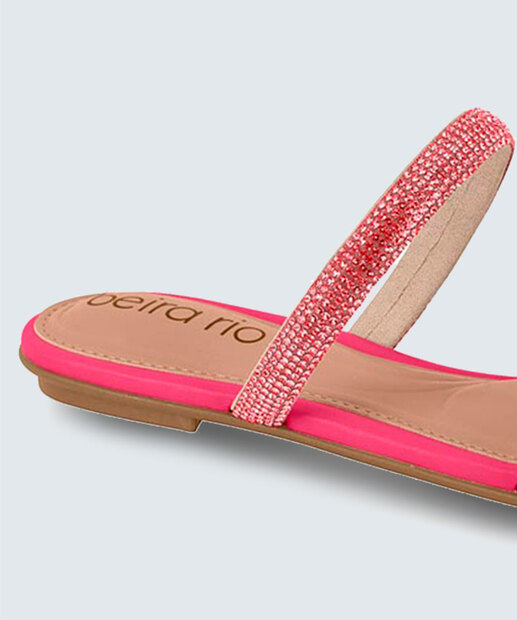 Rasteirinha Feminina Tiras Strass Beira Rio