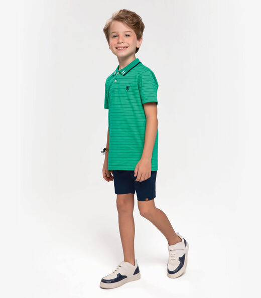 Polo Infantil Masculina Listrada Trick Nick Verde