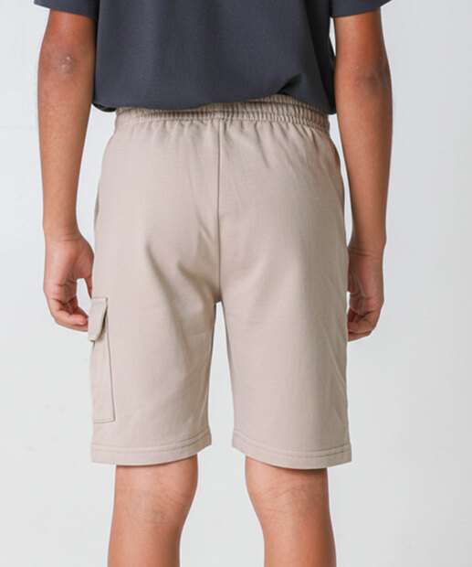 Bermuda Infantil Moletom Cargo Marisa Tam 4 a 10 Bege
