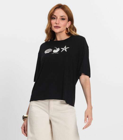 Image_T- Shirt Feminina Manga Curta Endless Preto