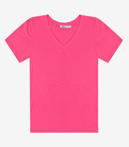 Blusa Feminina Manga Curta Decote V Endless Rosa